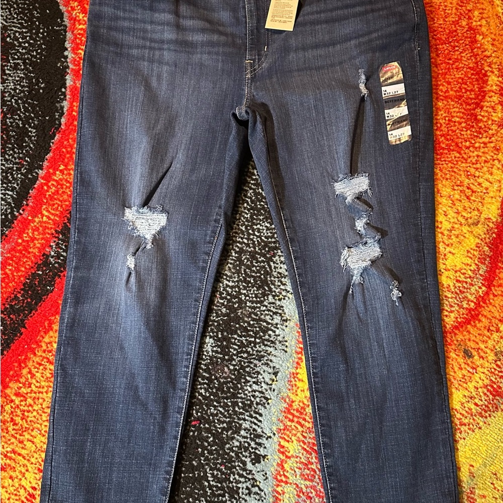 Distressed Blue Jeans